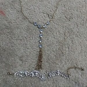 ⭐Bundle⭐Gem necklace with tasels and gem braclet